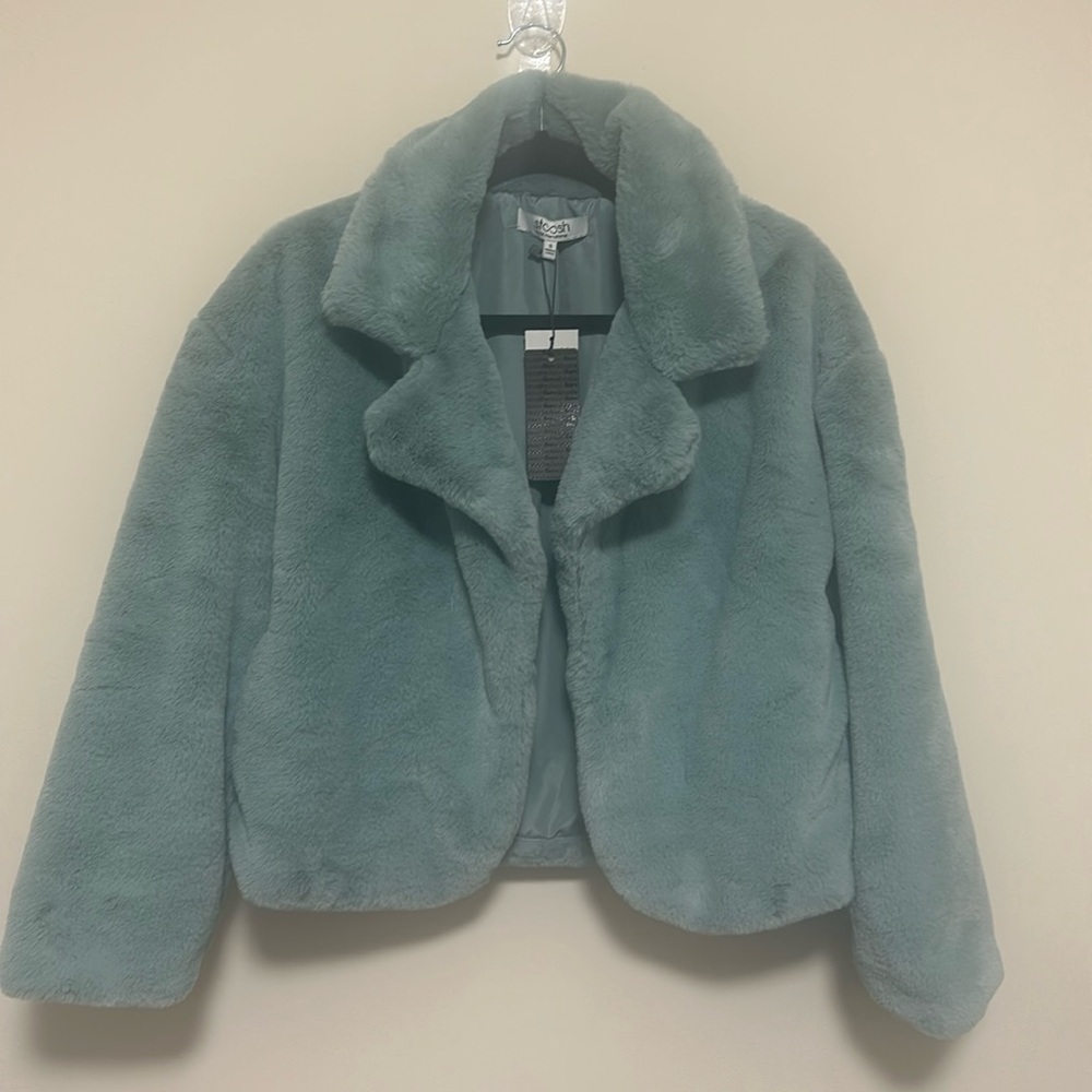 Stoosh by 26 International Faux Fur Icy Blue Jacket Size S